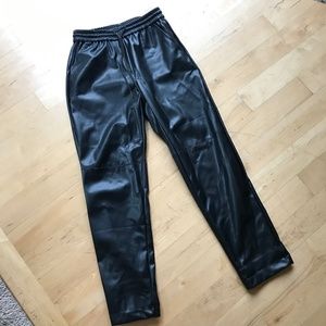 Black vegan leather pants